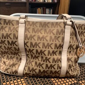 Michael Kors Brown and Cream Signature Tote